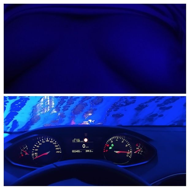 Feeling  naughty during a quick carwash...