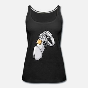 Woman’s tank top with chastity cage