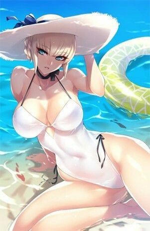 Busty One Piece Swimsuit Anime Babe