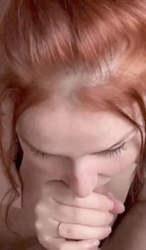 Hot ginger sucks the cum from your balls