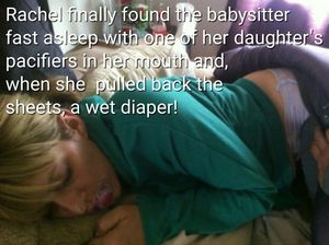 Sitter caught diapered