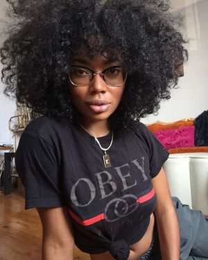 Gorgeous Ebony with glasses