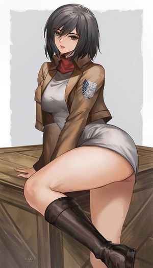 Mikasa in white dress