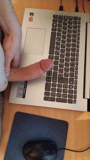 Beautiful Cock on laptop