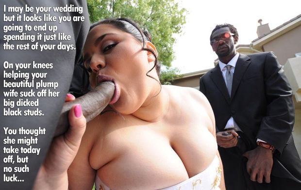 Not even your wedding day can stop your bride to be from being a hoe and sucking off some black guy