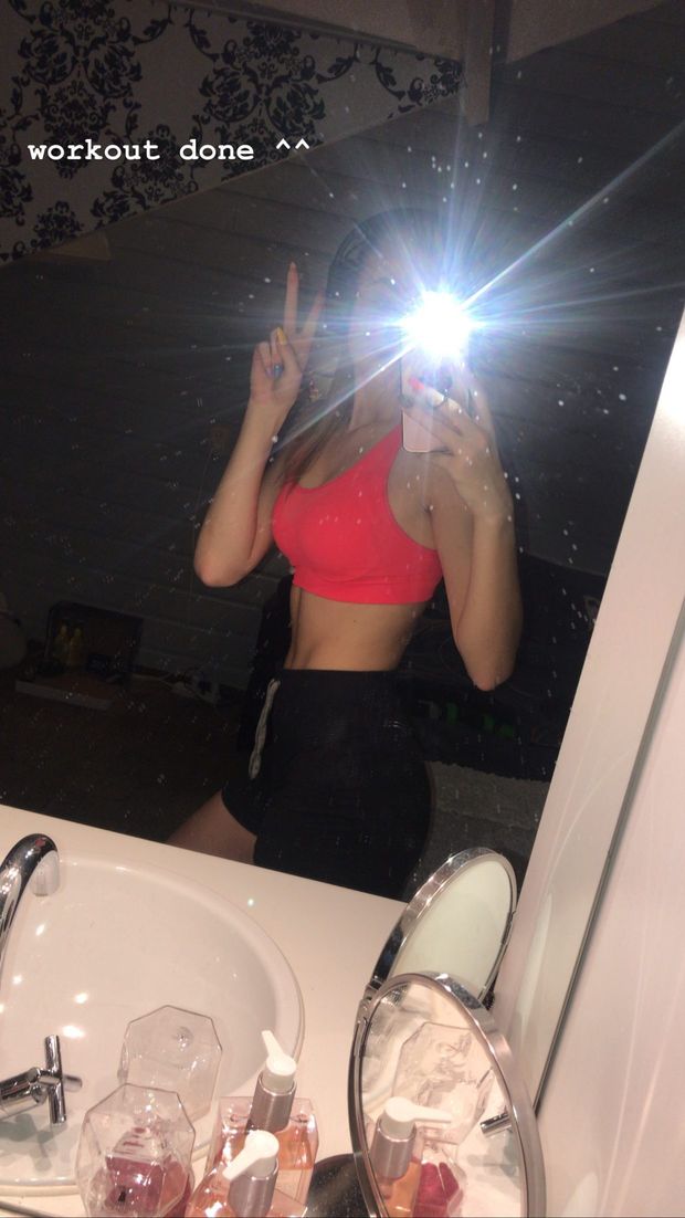 Sexy fit blonde teen after a good workout.