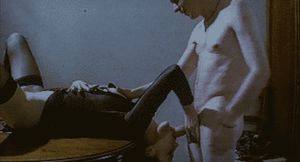 Gentle mouthfuck on table