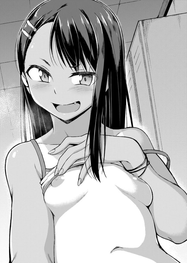 Manga gal lifting her shirt