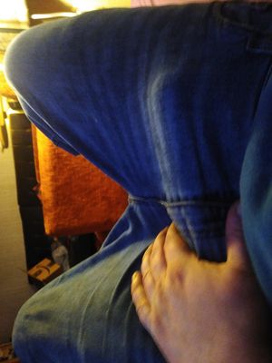 Holding cock thru shorts