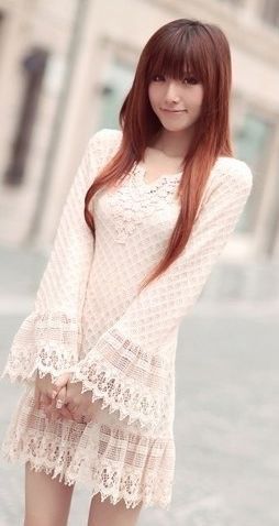 Sexy asian in minidress