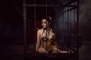 Jabba went on a business trip and can't trust the princess