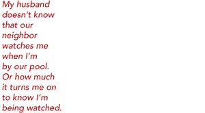 being watched by our pool