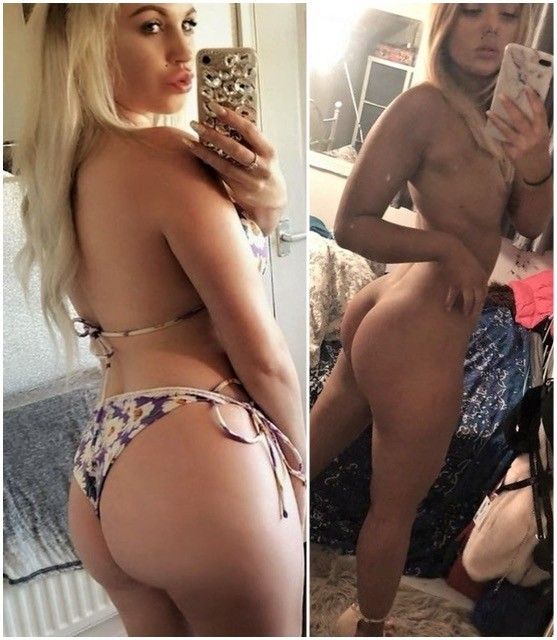 Mandy before and after going to the beach