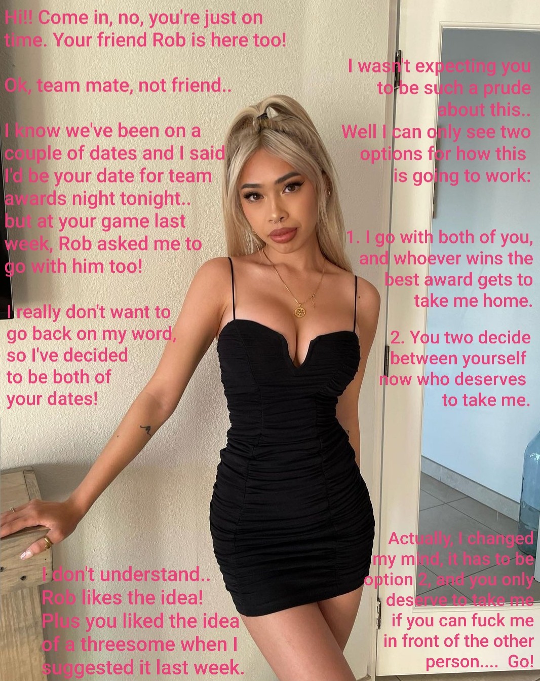Your teammate is going to accept his MVP award with his come deep inside your date
