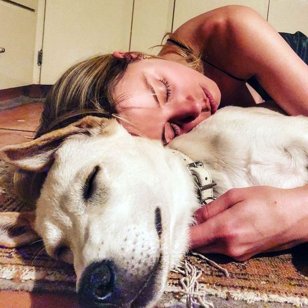 cute Amber Heard sleeping nip slip