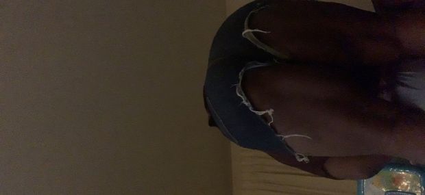 My ebony gf’s nice fat ass and thick legs