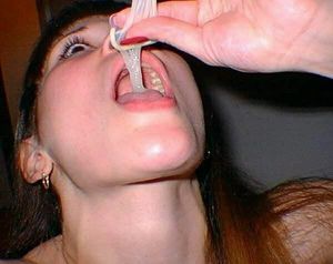 skank swallowing cum