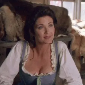 1 of her sexiest outfits. Hot cleavage & all.