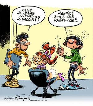 Isn't the vaccine in the arm? / What the hell! Don't be a killjoy!