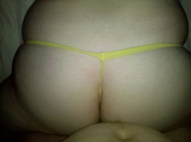 Jenn Amburgey's cute teenage ass riding in a G string