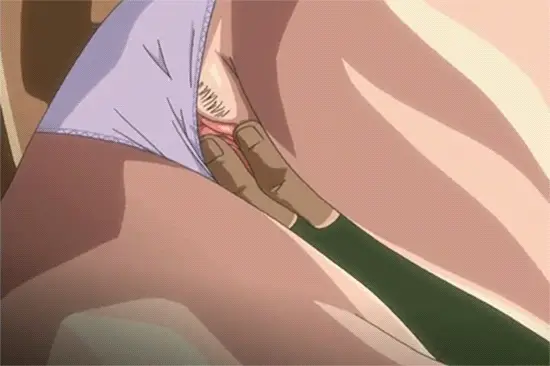 Hentai babe getting fingered while standing