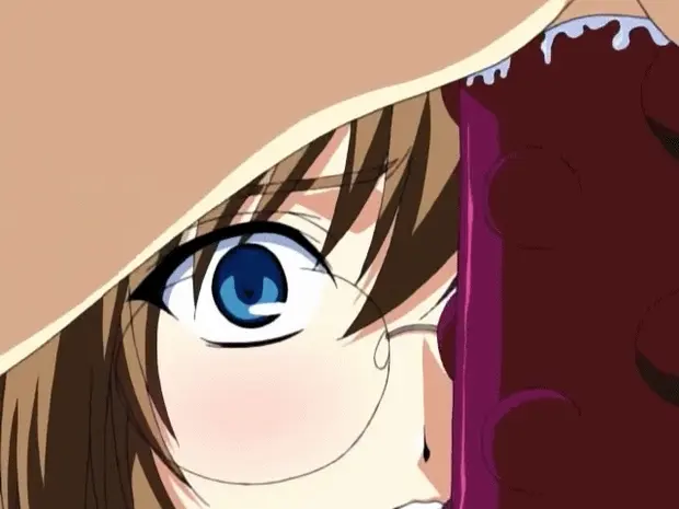 She's watching a dildo slide into her friends cartoon cunt