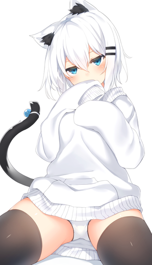 Cute nekomimi with blue eyes by お徳用 (@otokuyou126a)