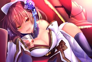 Drunk anime woman by 奈々篠ヵ劇 (@nanashino_k)