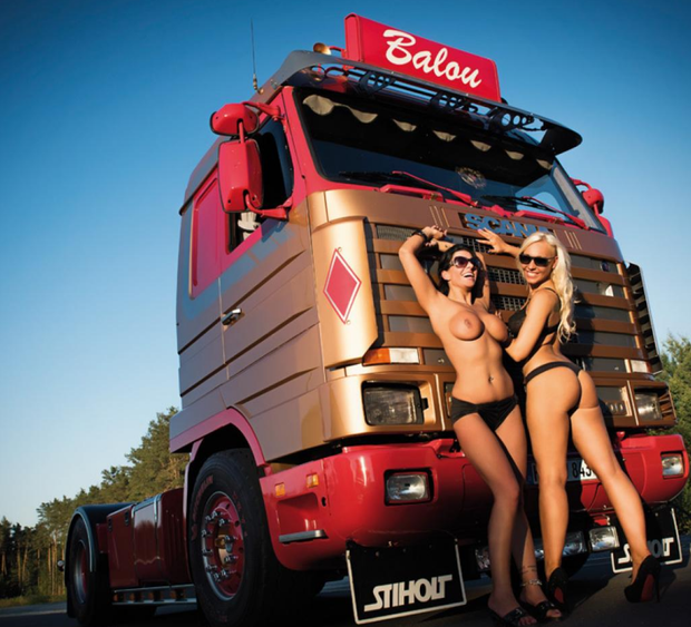 Commercial vehicle and sexy models. ❤️