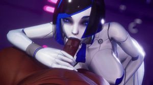 Robo Hot Chick sucks like a pro