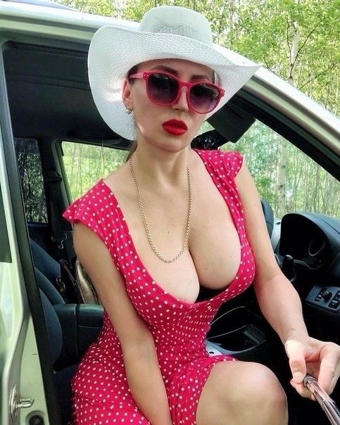 Big tits in dress