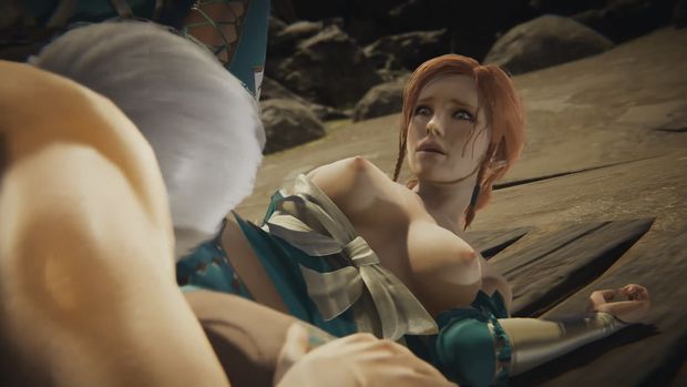 The Witcher - Triss Merigold gets creampied by Geralt - 3D Porn