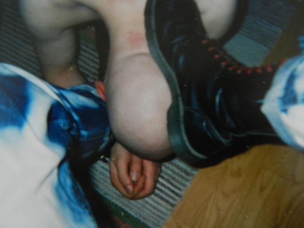 Gay skinhead serving masters boots