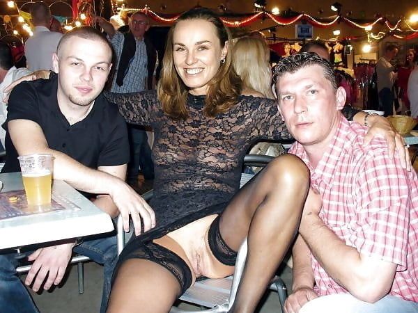 wife makes friends at the bar