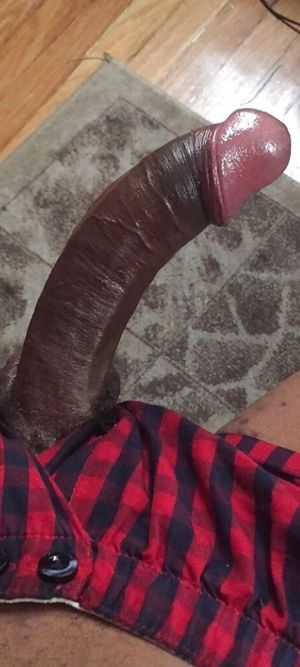 Beautiful curved pink headed black cock