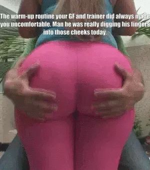 His hands barely left her ass the whole workout.