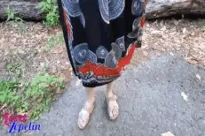 perfect skinny babe without panties undressing, show wonderful shaved pussy & beautiful small tits in public on nature