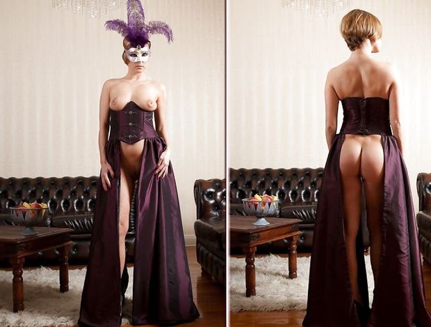 Female slave ready to serve at a private party.