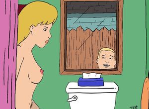 Bobby spying on luanne in the shower