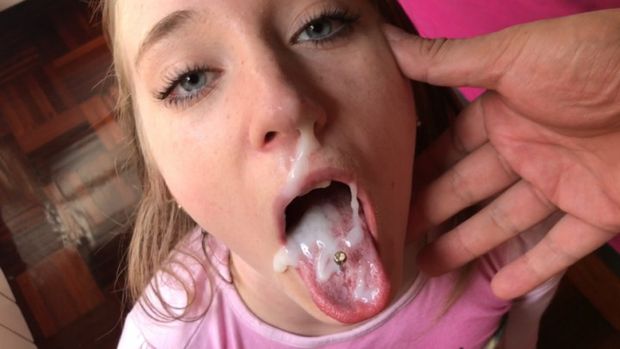 her first taste of Cum!