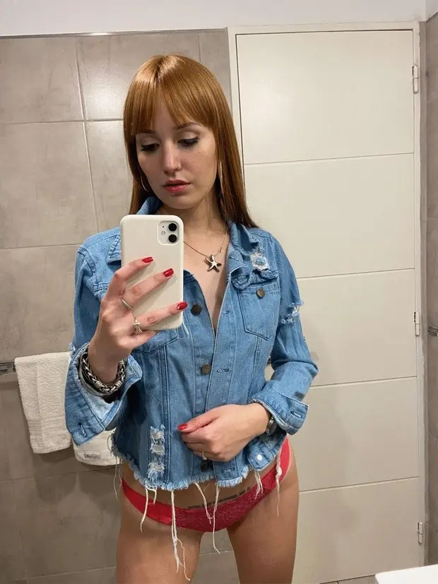redhead teen in the bathroom