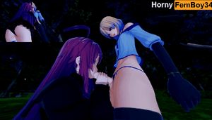 SoulWorker Lupan - first time with Femboy in night park
