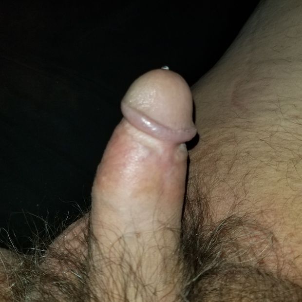 A little glisten of precum