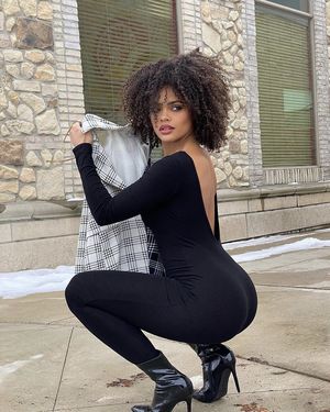 Hot curly haired ebony