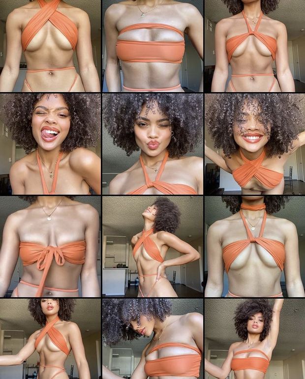 Beautiful ebony curly haired collage