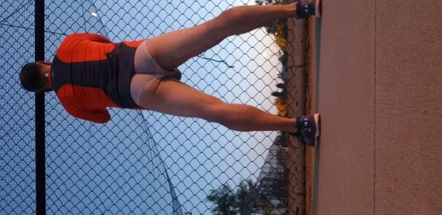 Up against the fence