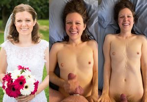 Sarah as a bride and giving a handjob