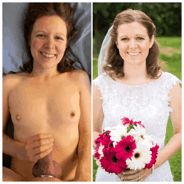 Beautiful bride Sarah giving a handjob