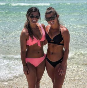 Hannah with a friend on spring break a couple years ago
