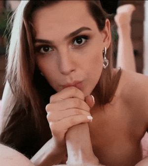 beautiful brunette blows you